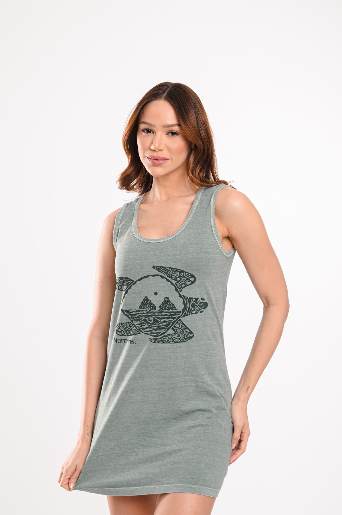 Vestido sage tartaruga feminino — loja Em Noronha
