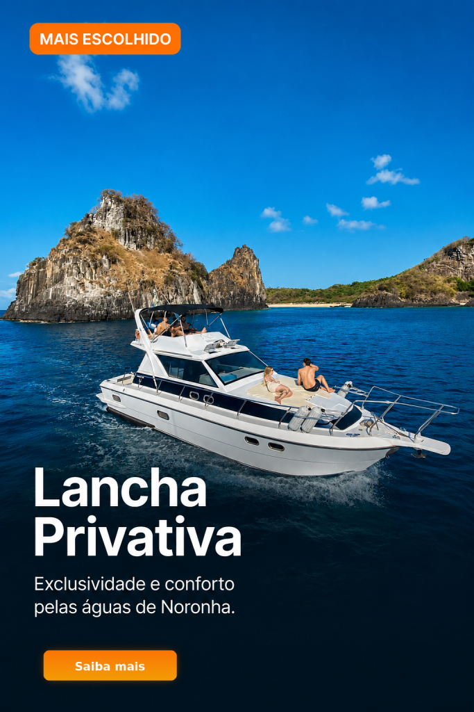 Passeio de lancha privativa navegando pelas praias e mirantes de Fernando de Noronha