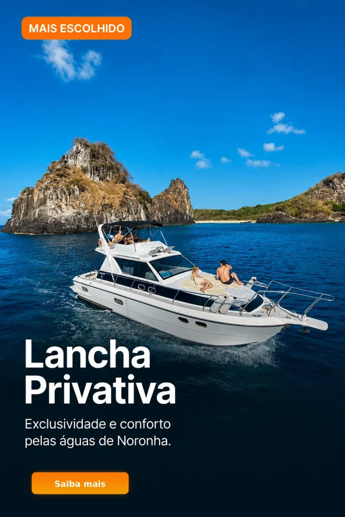 Passeio de lancha privativa navegando pelas praias e mirantes de Fernando de Noronha